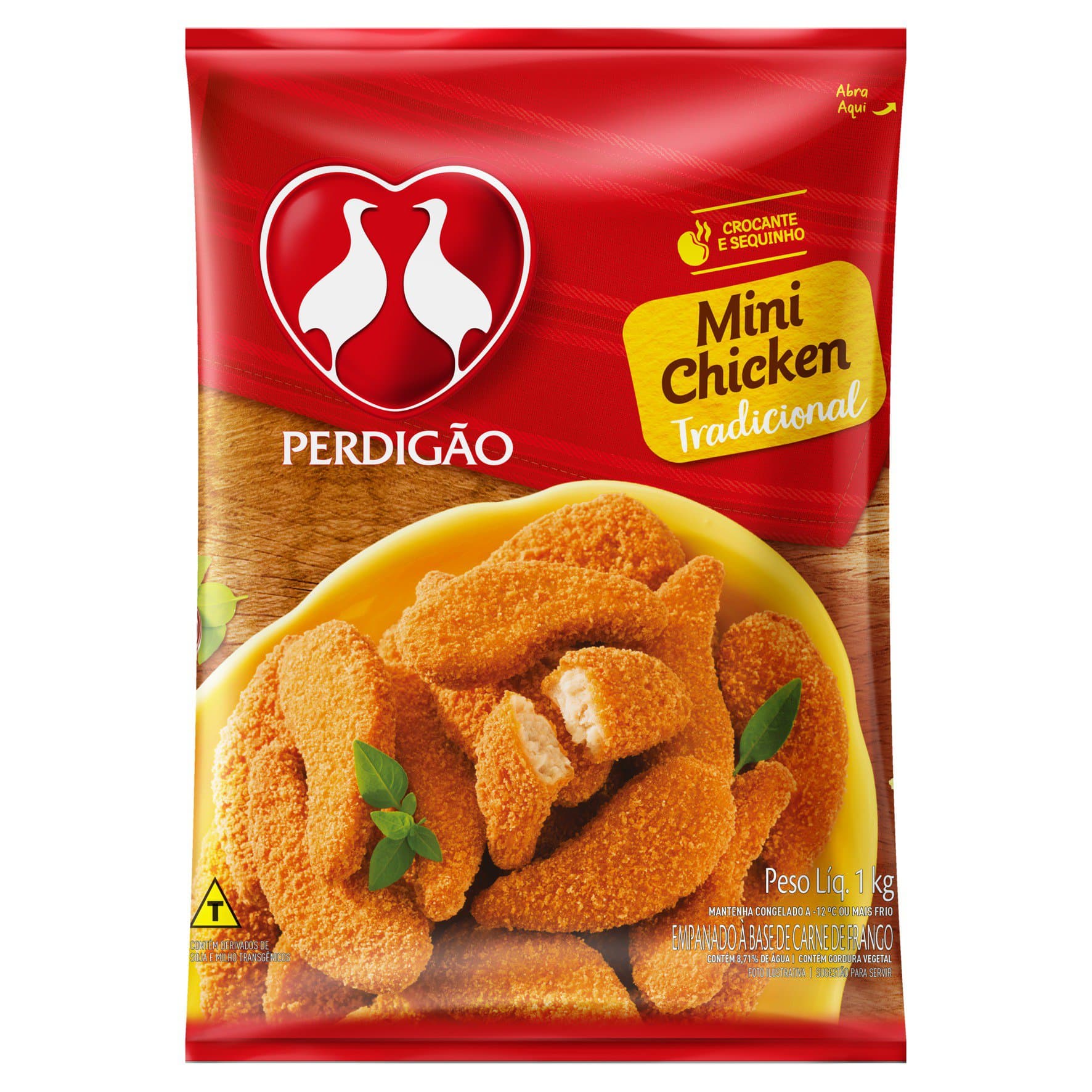 EMPANADO DE FRANGO TRADICIONAL PERDIGÃO MINI CHICKEN PACOTE 1KG
