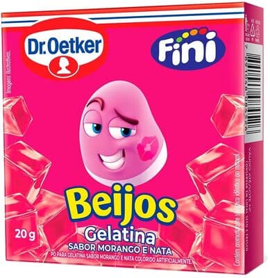 Gelatina sabor fini morango e nata Dr. Oetker