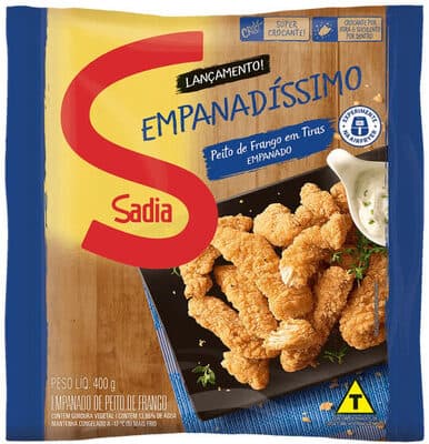 Empanado De Frango Peito Em Tiras Sadia Empanadíssimo Pacote 400g