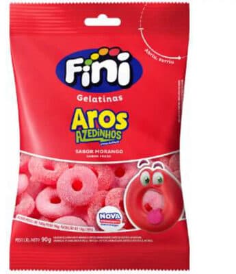 Bala Fini Morango Aros