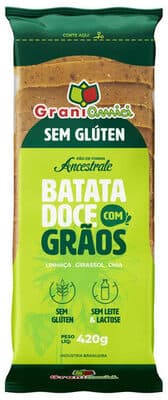 Pão De Forma Batata Doce Com Grãos Sem Glúten Zero Lactose Grani Amici Ancestrale Pacote 420g