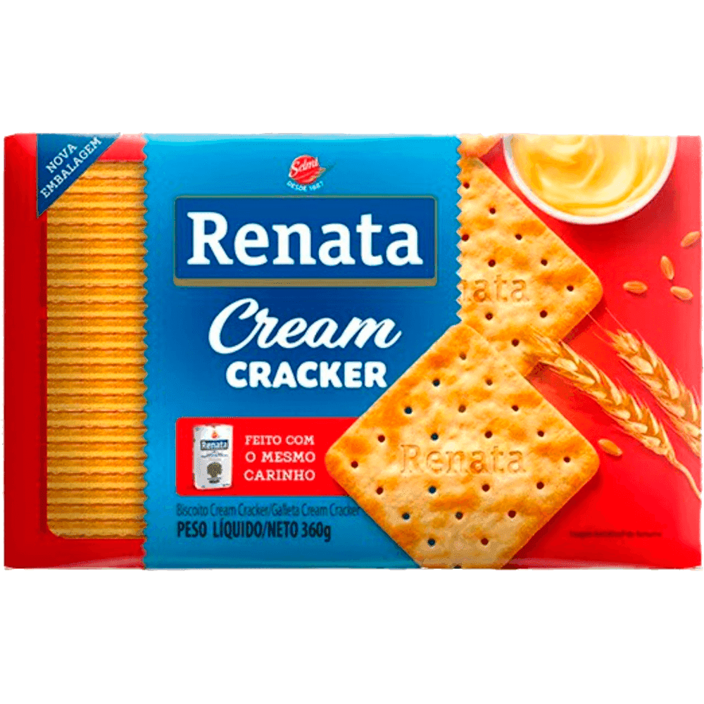 BISCOITO CREAM CRACKER RENATA PACOTE 360G